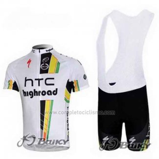 2011 Abbigliamento Ciclismo HTC Highroad Bianco Manica Corta e Salopette