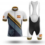 2020 Abbigliamento Ciclismo Campione Spagna Azzurro Giallo Manica Corta e Salopette