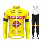 2022 Abbigliamento Ciclismo Bingoal WB Giallo Manica Lunga e Salopette
