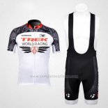 2012 Abbigliamento Ciclismo Trek Bianco e Grigio Manica Corta e Salopette