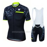 2016 Abbigliamento Ciclismo Donne Sportful Verde e Nero Manica Corta e Salopette