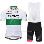2019 Abbigliamento Ciclismo BMC Bianco Verde Manica Corta e Salopette