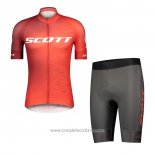 2021 Abbigliamento Ciclismo Scott Rosso Manica Corta e Salopette