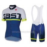 2016 Abbigliamento Ciclismo Castelli Blu Bianco Manica Corta e Salopette