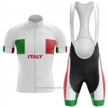 2020 Abbigliamento Ciclismo Italia Bianco Manica Corta e Salopette