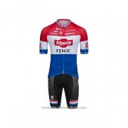 2021 Abbigliamento Ciclismo Alpecin Fenix Campione Paesi Bassi Manica Corta e Salopette