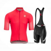 2021 Abbigliamento Ciclismo Castelli Scuro Rosa Manica Corta e Salopette