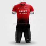 2022 Abbigliamento Ciclismo Arkea Samsic Rosso Nero Manica Corta e Salopette