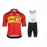 2023 Abbigliamento Ciclismo UNO-X Rosso Manica Corta e Salopette