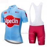 2019 Abbigliamento Ciclismo Katusha Alpecin Blu Rosso Manica Corta e Salopette