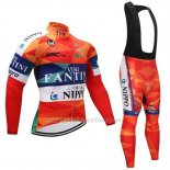 2019 Abbigliamento Ciclismo Vini Fantini Arancione Manica Lunga e Salopette