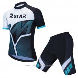 2021 Abbigliamento Ciclismo R Star Bianco Nero Azzurro Manica Corta e Salopette