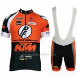 2019 Abbigliamento Ciclismo KTM Nero Arancione Manica Corta e Salopette