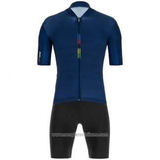 2020 Abbigliamento Ciclismo UCI Scuro Blu Manica Corta e Salopette