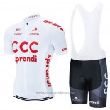 2021 Abbigliamento Ciclismo CCC Team Bianco Manica Corta e Salopette