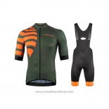 2021 Abbigliamento Ciclismo Nalini Verde Arancione Manica Corta e Salopette