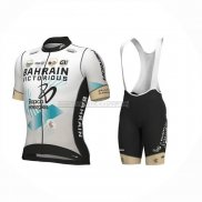 2023 Abbigliamento Ciclismo Bahrain Victorious Bianco Manica Corta e Salopette