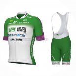 2023 Abbigliamento Ciclismo Bardiani Csf Faizane Verde Bianco Manica Corta e Salopette