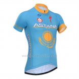 2014 Abbigliamento Ciclismo Astana Celeste Manica Corta e Salopette