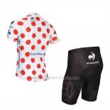 2014 Abbigliamento Ciclismo Tour de France Bianco e Rosso-3 Manica Corta e Salopette
