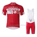 2016 Abbigliamento Ciclismo Scott Bianco e Rosso Manica Corta e Salopette