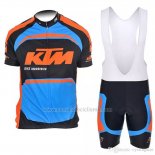 2018 Abbigliamento Ciclismo KTM Blu Arancione Manica Corta e Salopette