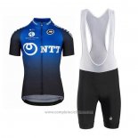 2020 Abbigliamento Ciclismo NTT Pro Cycling Blu Nero Manica Corta e Salopette