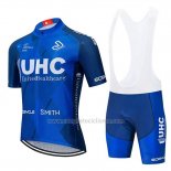 2020 Abbigliamento Ciclismo UHC Spento Blu Manica Corta e Salopette