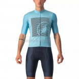 2022 Abbigliamento Ciclismo Castelli Azzurro Grigio Manica Corta e Salopette