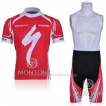 2011 Abbigliamento Ciclismo Specialized Bianco e Rosso Manica Corta e Salopette