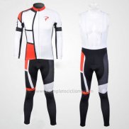 2012 Abbigliamento Ciclismo Pinarello Rosso e Bianco Manica Lunga e Salopette