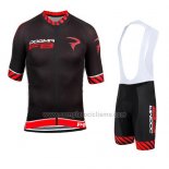 2015 Abbigliamento Ciclismo Pinarello Nero e Rosso Manica Corta e Salopette