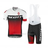 2017 Abbigliamento Ciclismo Scott Rosso e Bianco Manica Corta e Salopette
