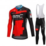 2018 Abbigliamento Ciclismo BMC Rosso e Nero Manica Lunga e Salopette