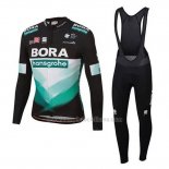 2020 Abbigliamento Ciclismo Bora-Hansgrone Blu Nero Manica Corta e Salopette