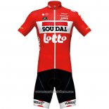 2020 Abbigliamento Ciclismo Lotto Soudal Rosso Manica Corta e Salopette