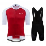 2020 Abbigliamento Ciclismo NDLSS Bianco Rosso Manica Corta e Salopette