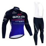 2023 Abbigliamento Ciclismo Deceuninck Quick Step Nero Blu Manica Lunga e Salopette