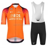 2023 Abbigliamento Ciclismo Ineos Grenadiers Arancione Manica Corta e Salopette