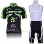 2011 Abbigliamento Ciclismo Merida Nero e Verde Manica Corta e Salopette