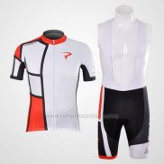 2012 Abbigliamento Ciclismo Pinarello Rosso e Bianco Manica Corta e Salopette