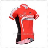 2014 Abbigliamento Ciclismo Fox Cyclingbox Rosso e Bianco Manica Corta e Salopette