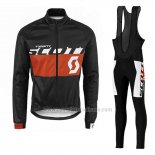 2016 Abbigliamento Ciclismo Scott Arancione e Nero Manica Lunga e Salopette