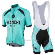 2017 Abbigliamento Ciclismo Bianchi Milano Meja Verde Manica Corta e Salopette