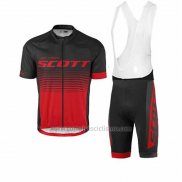 2017 Abbigliamento Ciclismo Scott Nero Rosso Manica Corta e Salopette