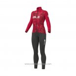 2021 Abbigliamento Ciclismo Donne ALE Rosso Manica Lunga e Salopette QXF21-0023