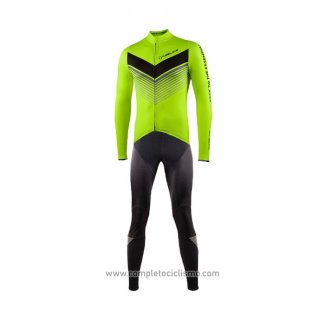 2021 Abbigliamento Ciclismo Nalini Verde Manica Lunga e Salopette QXF21-0053