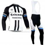 2014 Abbigliamento Ciclismo Giant Shimano Nero e Bianco Manica Lunga e Salopette