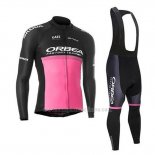 2020 Abbigliamento Ciclismo Orbea Nero Rosa Manica Lunga e Salopette