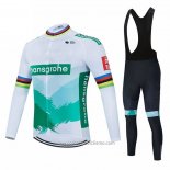 2021 Abbigliamento Ciclismo Bora-Hansgrone Bianco Verde Manica Lunga e Salopette